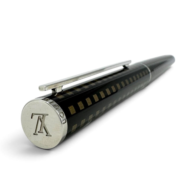 Excellent LOUIS VUITTON Ballpoint pen Jet rack Damier LV logo engraving N79144