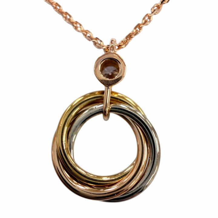 Great Cartier Trinity Pendant Brilliant Cut Diamond Pink gold AU750 Women