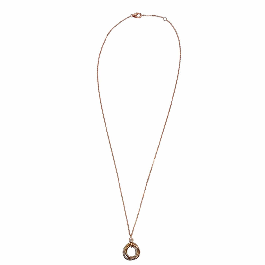 Great Cartier Trinity Pendant Brilliant Cut Diamond Pink gold AU750 Women