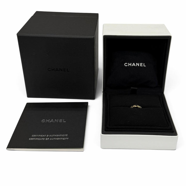 Very Good CHANEL Earring Single ear cuff Quilted motif ear cuff AU750(YG) J12157