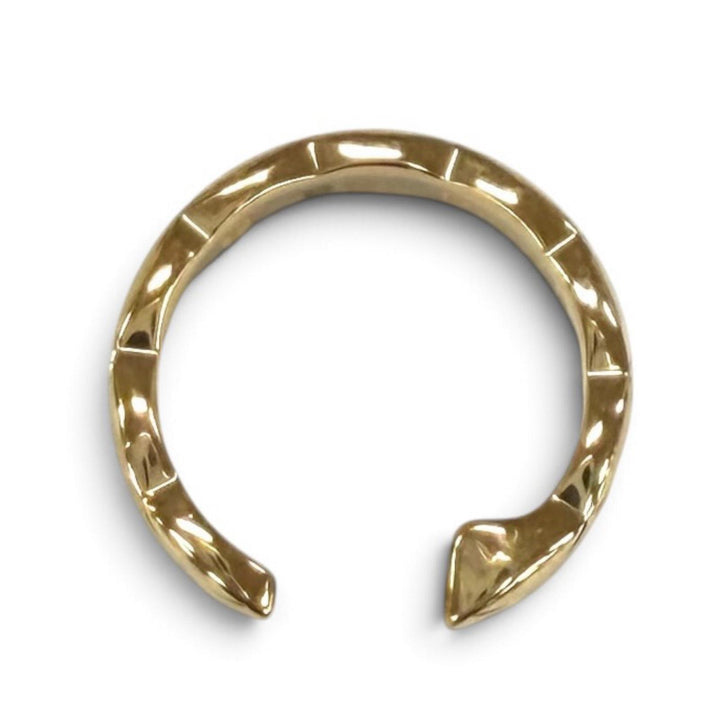 Very Good CHANEL Earring Single ear cuff Quilted motif ear cuff AU750(YG) J12157