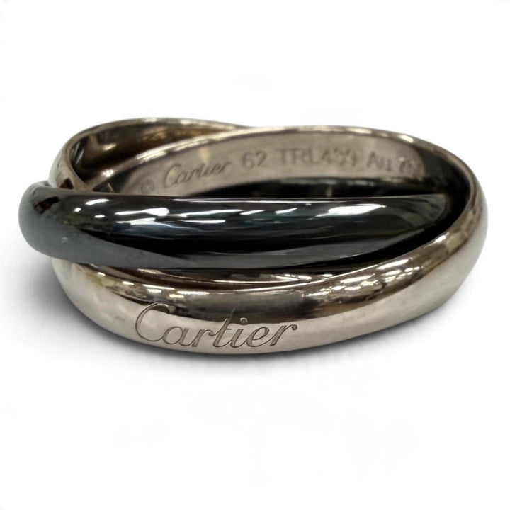 Excellent Cartier Trinity Ring Ceramic Classic Model 750 62 (equivalent to JP22)