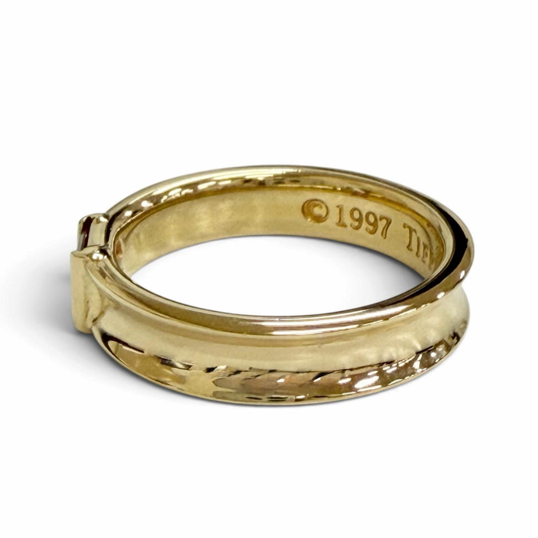Excellent TIFFANY&Co. Stacking Ruby Ring 750(YG) 5.68g No. 14 Yellow Gold
