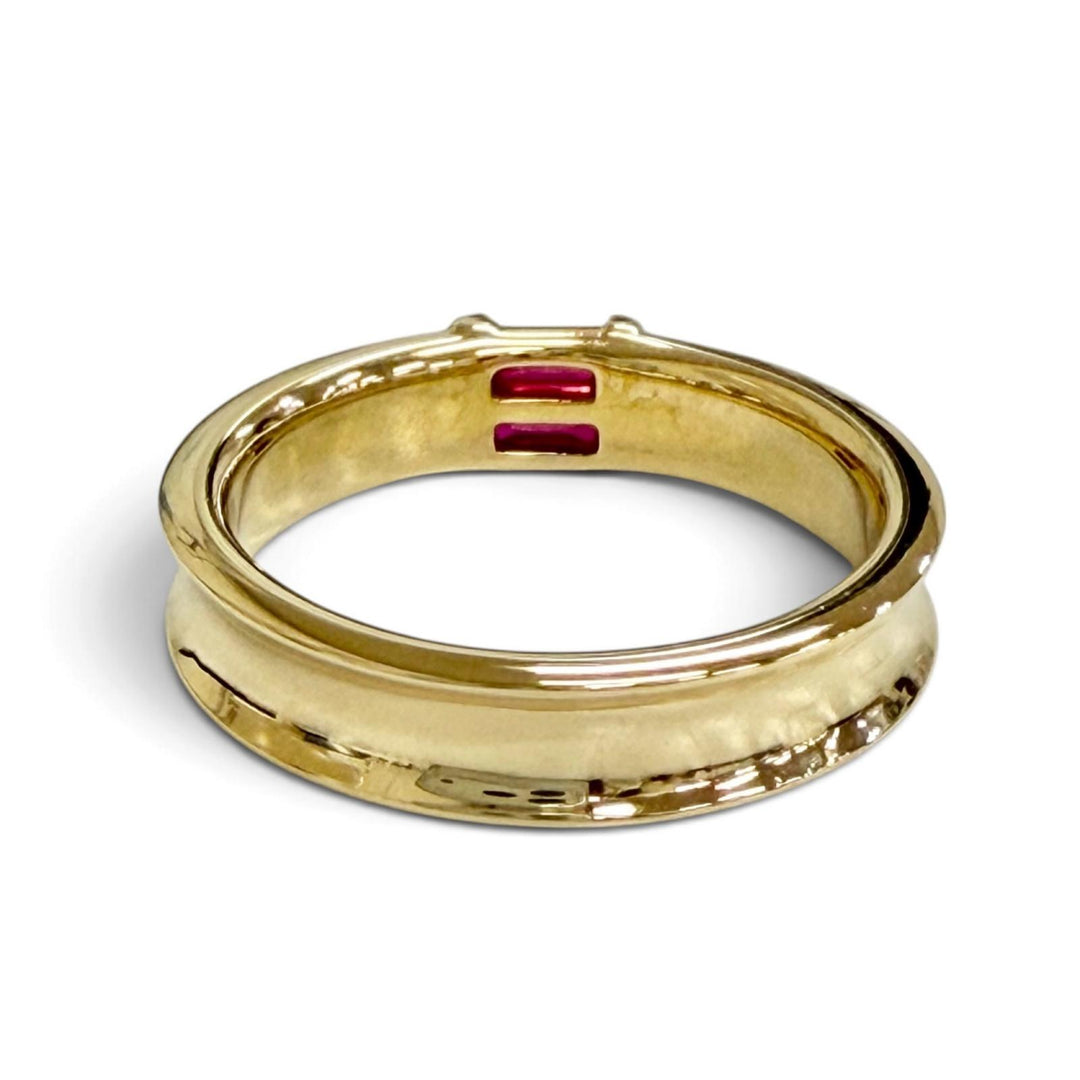 Excellent TIFFANY&Co. Stacking Ruby Ring 750(YG) 5.68g No. 14 Yellow Gold