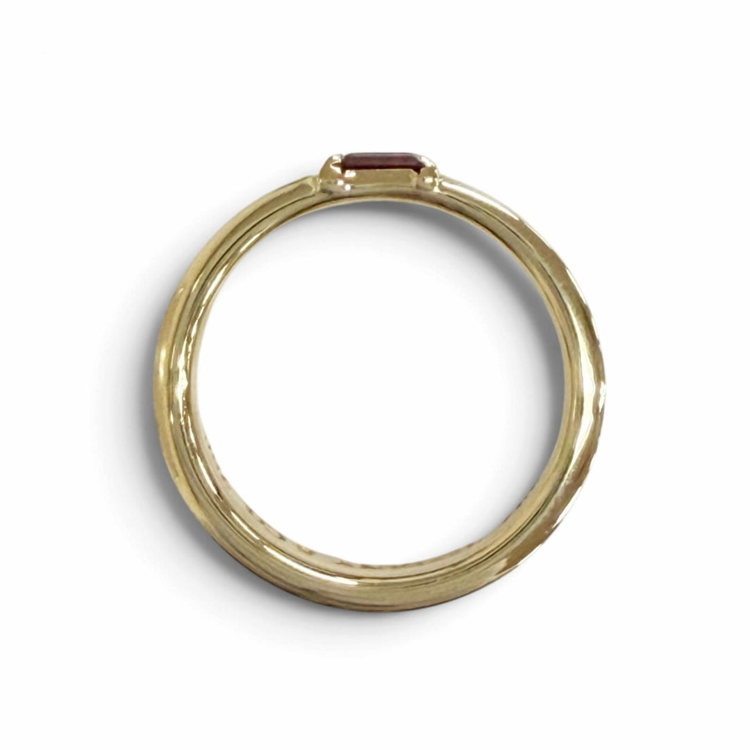Excellent TIFFANY&Co. Stacking Ruby Ring 750(YG) 5.68g No. 14 Yellow Gold