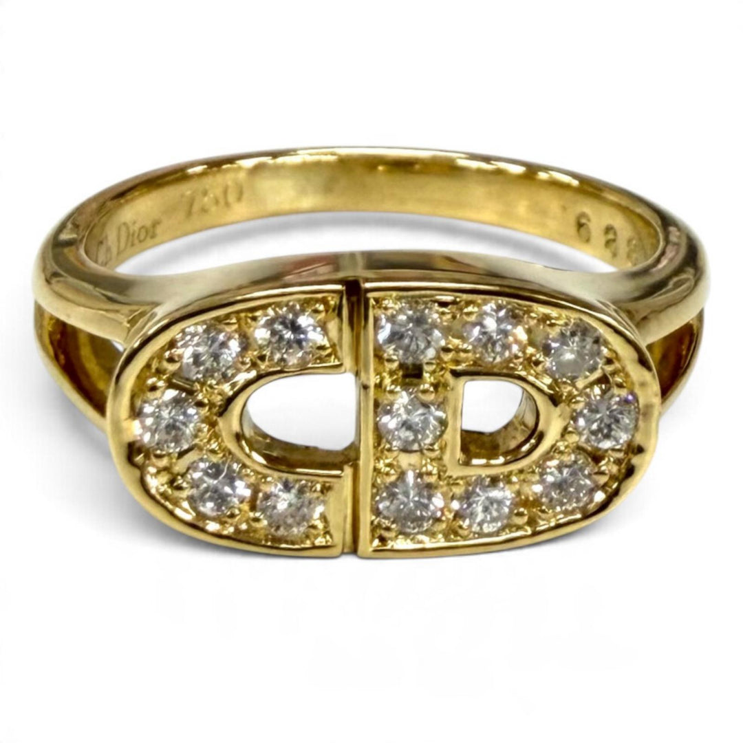 Excellent Christian Dior Ring ring Logo design diamond ring 688 750(YG)