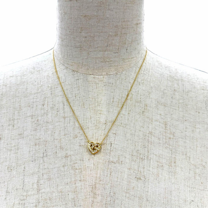 Great TIFFANY&Co. Necklace Heart motif Chain Yellow Gold 750 Women