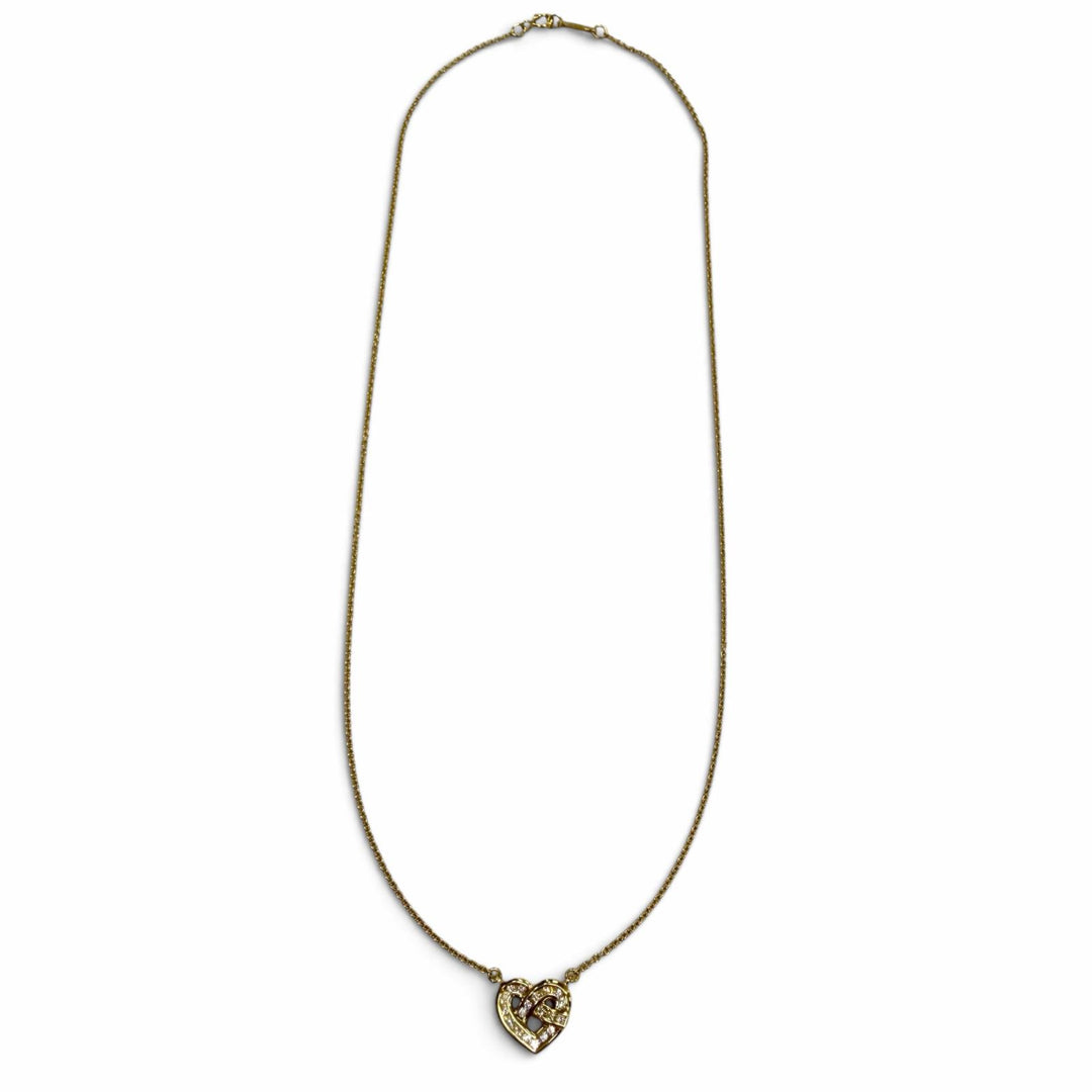 Great TIFFANY&Co. Necklace Heart motif Chain Yellow Gold 750 Women