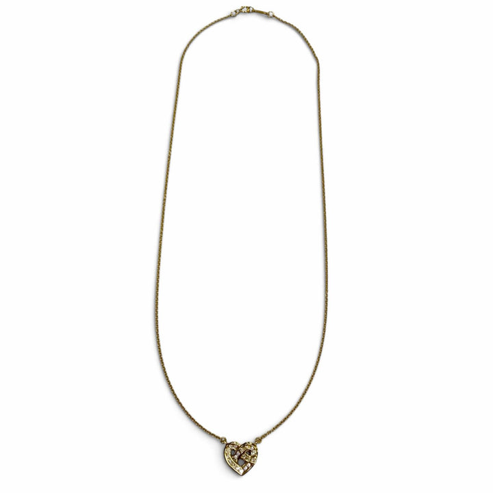 Great TIFFANY&Co. Necklace Heart motif Chain Yellow Gold 750 Women
