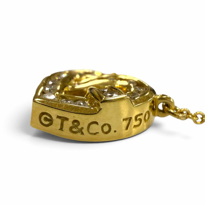 Great TIFFANY&Co. Necklace Heart motif Chain Yellow Gold 750 Women