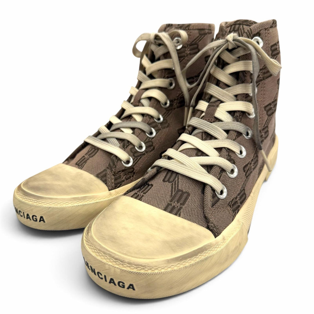 Pristine BALENCIAGA High cut sneakers PARIS HIGH TOP Gray canvas mens 39 688752