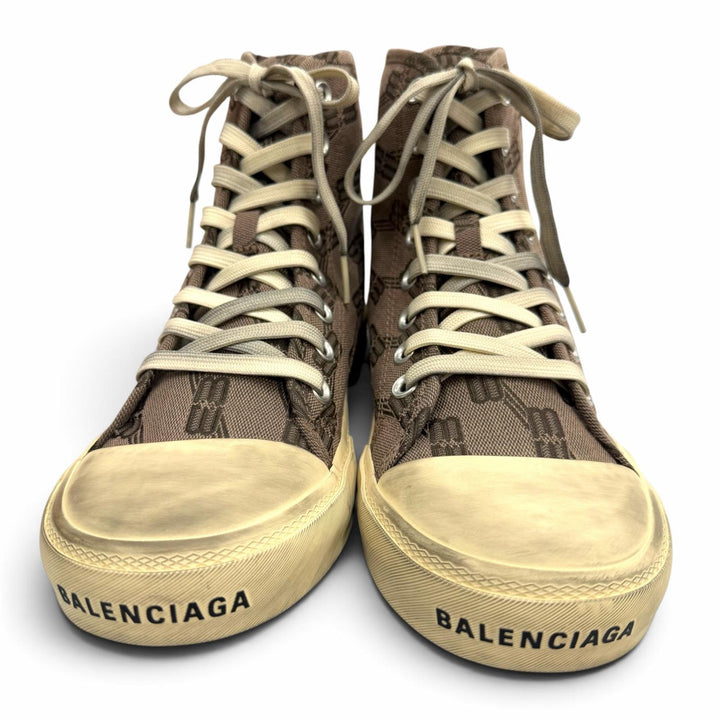 Pristine BALENCIAGA High cut sneakers PARIS HIGH TOP Gray canvas mens 39 688752