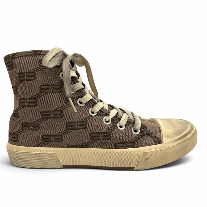 Pristine BALENCIAGA High cut sneakers PARIS HIGH TOP Gray canvas mens 39 688752