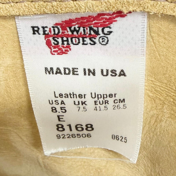 Great RED WING boots Pecos boots beige Suede leather mens 26.5 8168