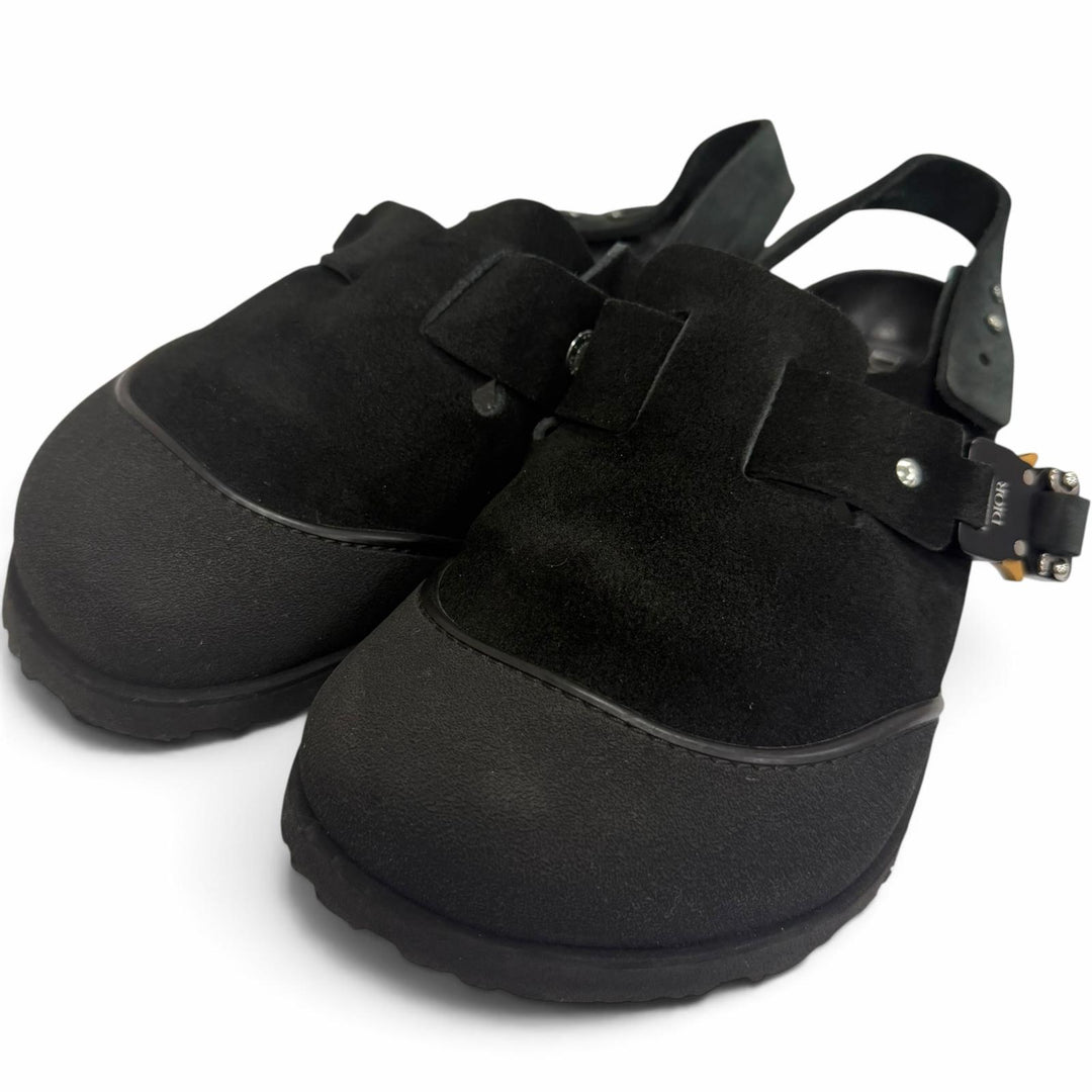 Great DIOR BIRKENSTOCK Sandals TOKIO Mule black Suede Calfskin Leather mens 38
