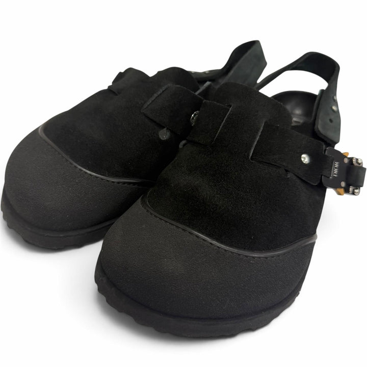 Great DIOR BIRKENSTOCK Sandals TOKIO Mule black Suede Calfskin Leather mens 38