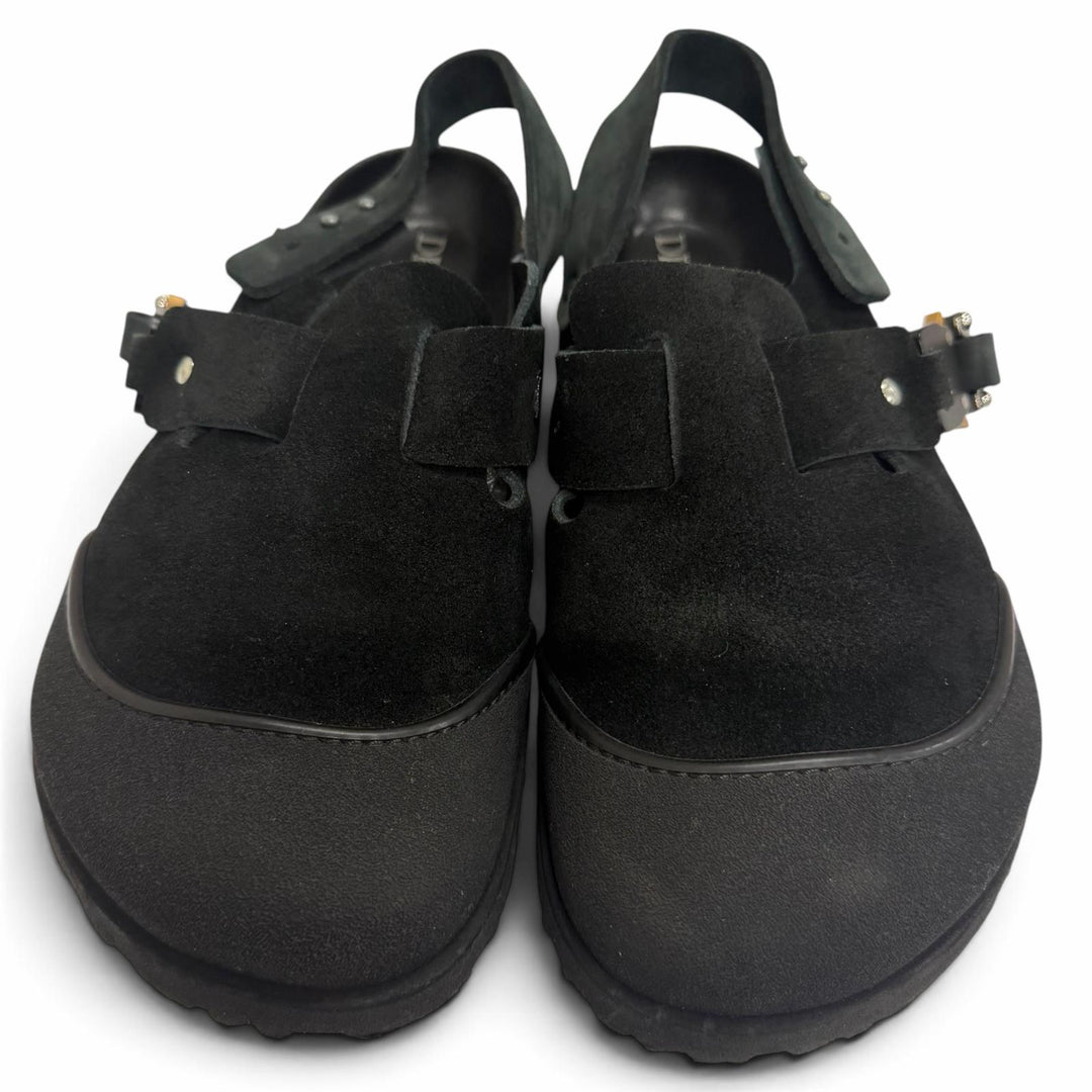 Great DIOR BIRKENSTOCK Sandals TOKIO Mule black Suede Calfskin Leather mens 38