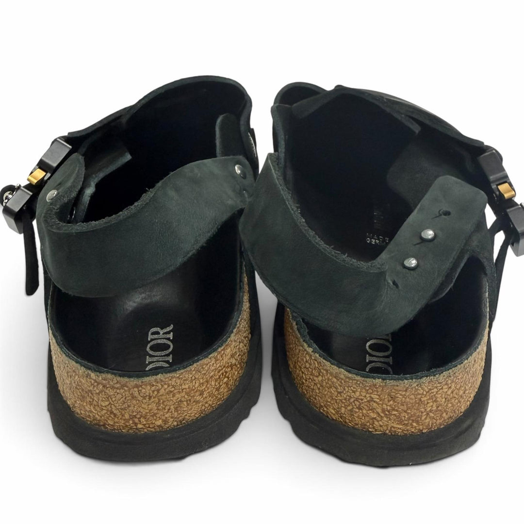 Great DIOR BIRKENSTOCK Sandals TOKIO Mule black Suede Calfskin Leather mens 38