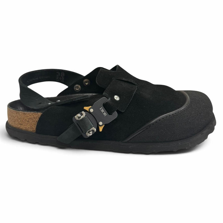 Great DIOR BIRKENSTOCK Sandals TOKIO Mule black Suede Calfskin Leather mens 38