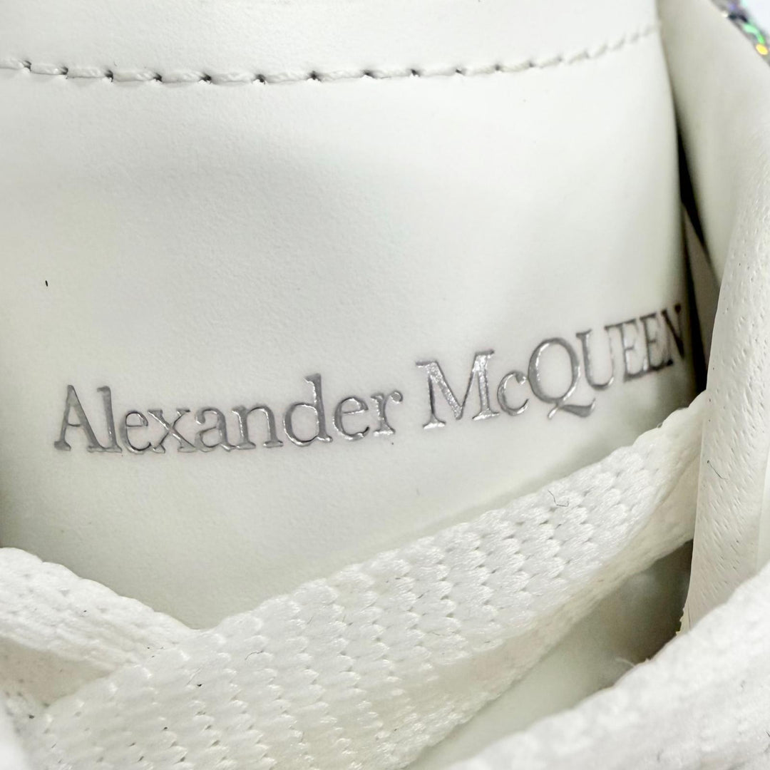 Excellent Alexander McQueen LARRY Leather Glitter Oversized Sneakers 35 558945