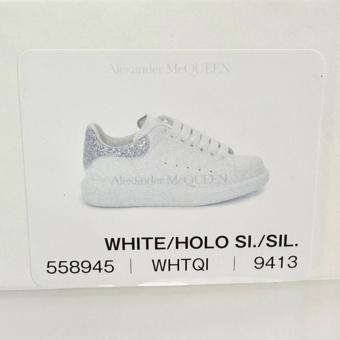 Excellent Alexander McQueen LARRY Leather Glitter Oversized Sneakers 35 558945