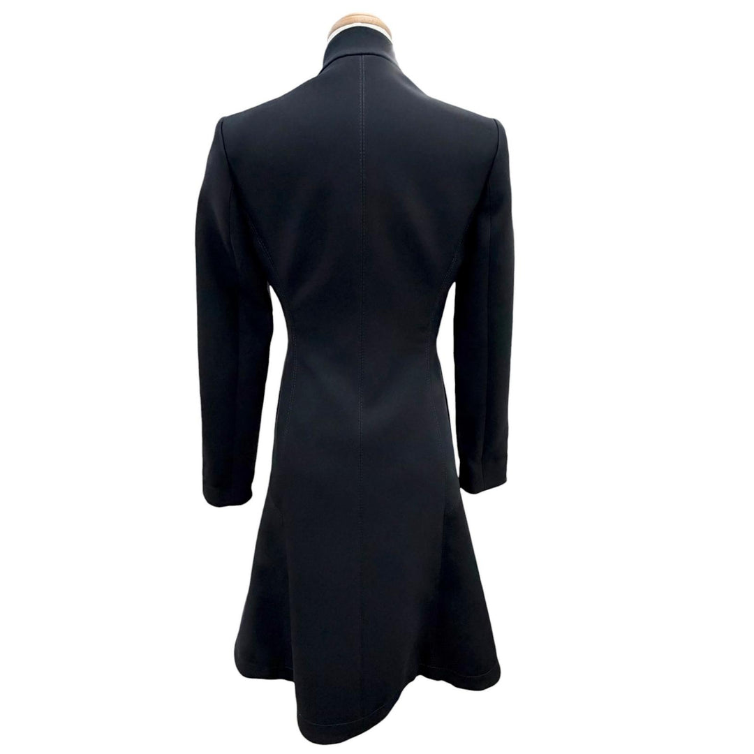 Excellent GUCCI coat Bit design stand collar long coat black Women 36 361308