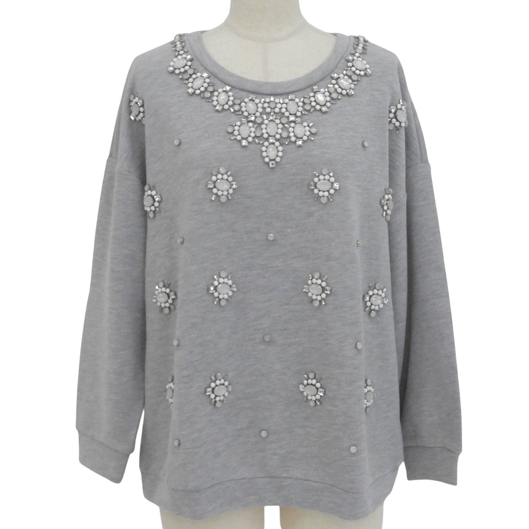 Excellent WEEKEND MaxMara sweat Bijou pullover gray cotton Women M