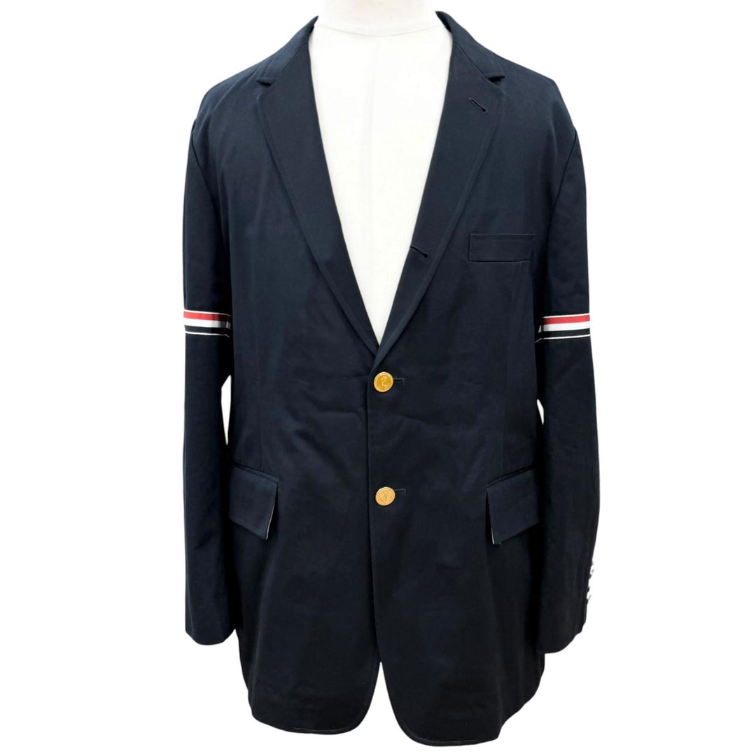 Great THOM BROWNE tailored jacket Navy cotton mens 4 MJU527A