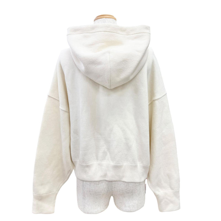 Excellent VALENTINO hoodie Logo embroidered cropped hoodie Ivory M UB3KC15N5ML