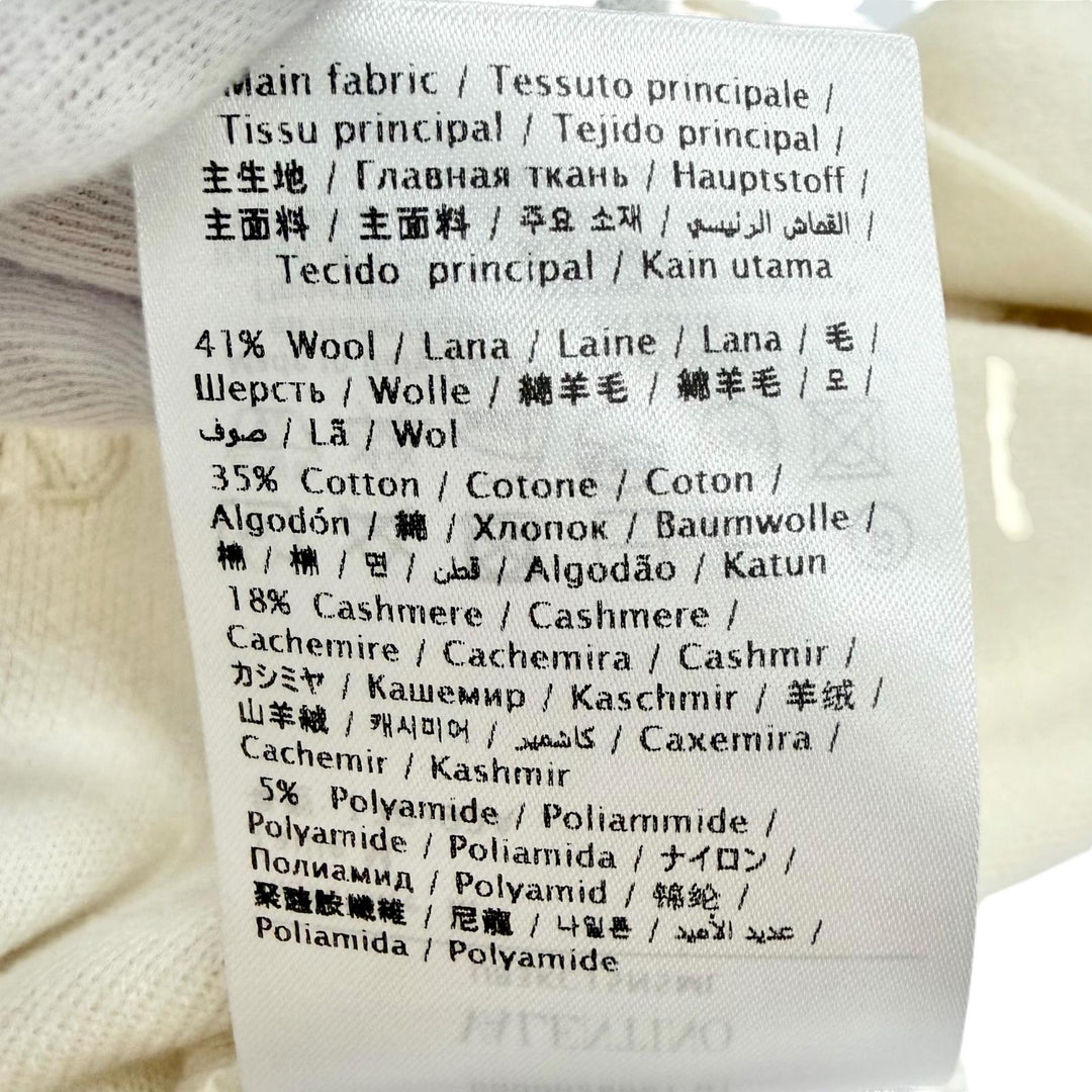 Excellent VALENTINO hoodie Logo embroidered cropped hoodie Ivory M UB3KC15N5ML