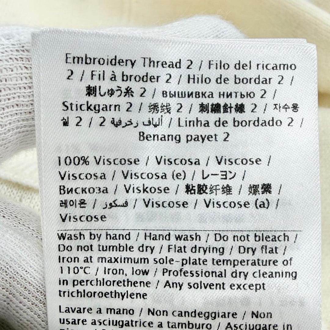 Excellent VALENTINO hoodie Logo embroidered cropped hoodie Ivory M UB3KC15N5ML