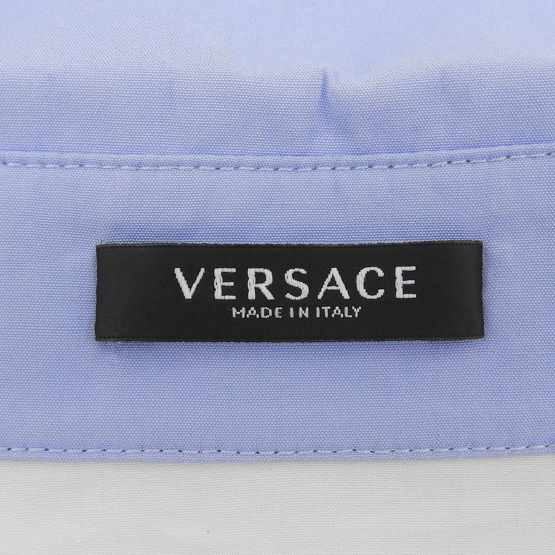 Great VERSACE Long sleeve shirt Baroque Marine Pattern white cotton 36 A89285
