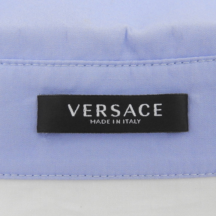 Great VERSACE Long sleeve shirt Baroque Marine Pattern white cotton 36 A89285