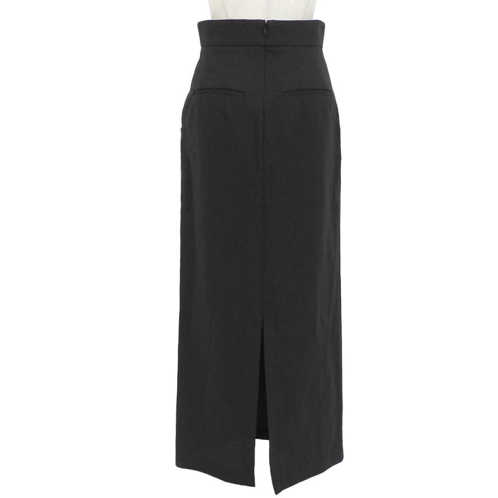 Excellent MAME KUROGOUCHI skirt Front button long black cotton 2 MM23PS-SK713