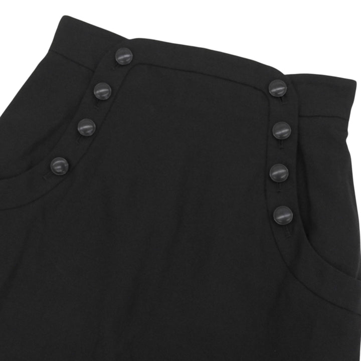 Excellent MAME KUROGOUCHI skirt Front button long black cotton 2 MM23PS-SK713