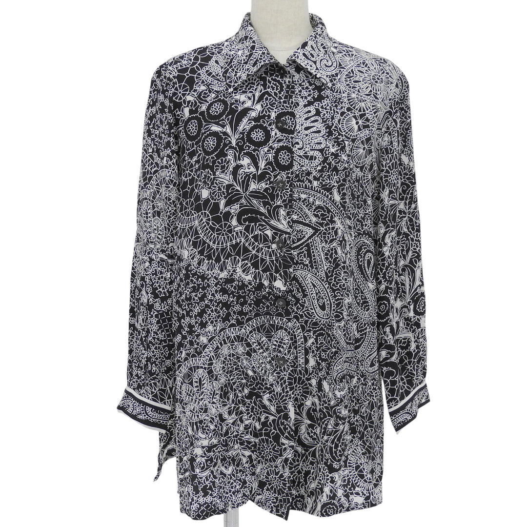 Excellent LEONARD Long sleeve shirt Paisley black silk Women