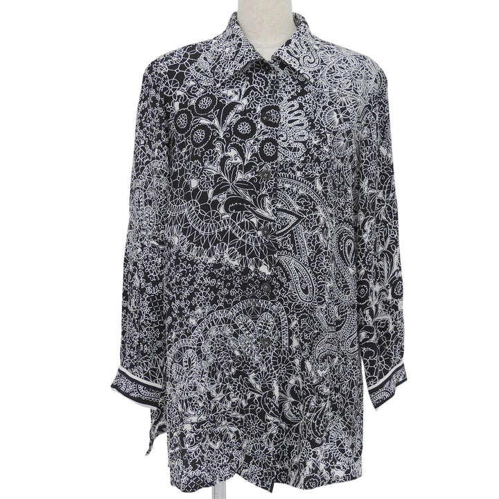 Excellent LEONARD Long sleeve shirt Paisley black silk Women
