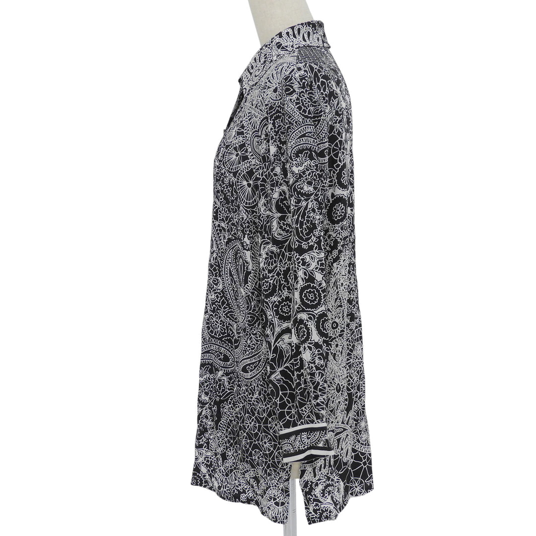 Excellent LEONARD Long sleeve shirt Paisley black silk Women