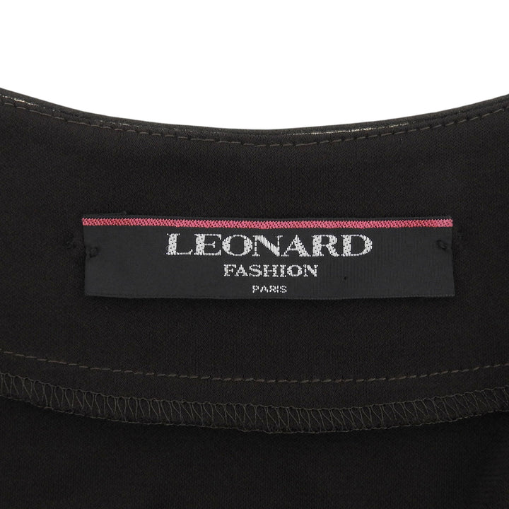 Excellent LEONARD FASHION cardigan Leopard Trim Long Brown acetate Women M