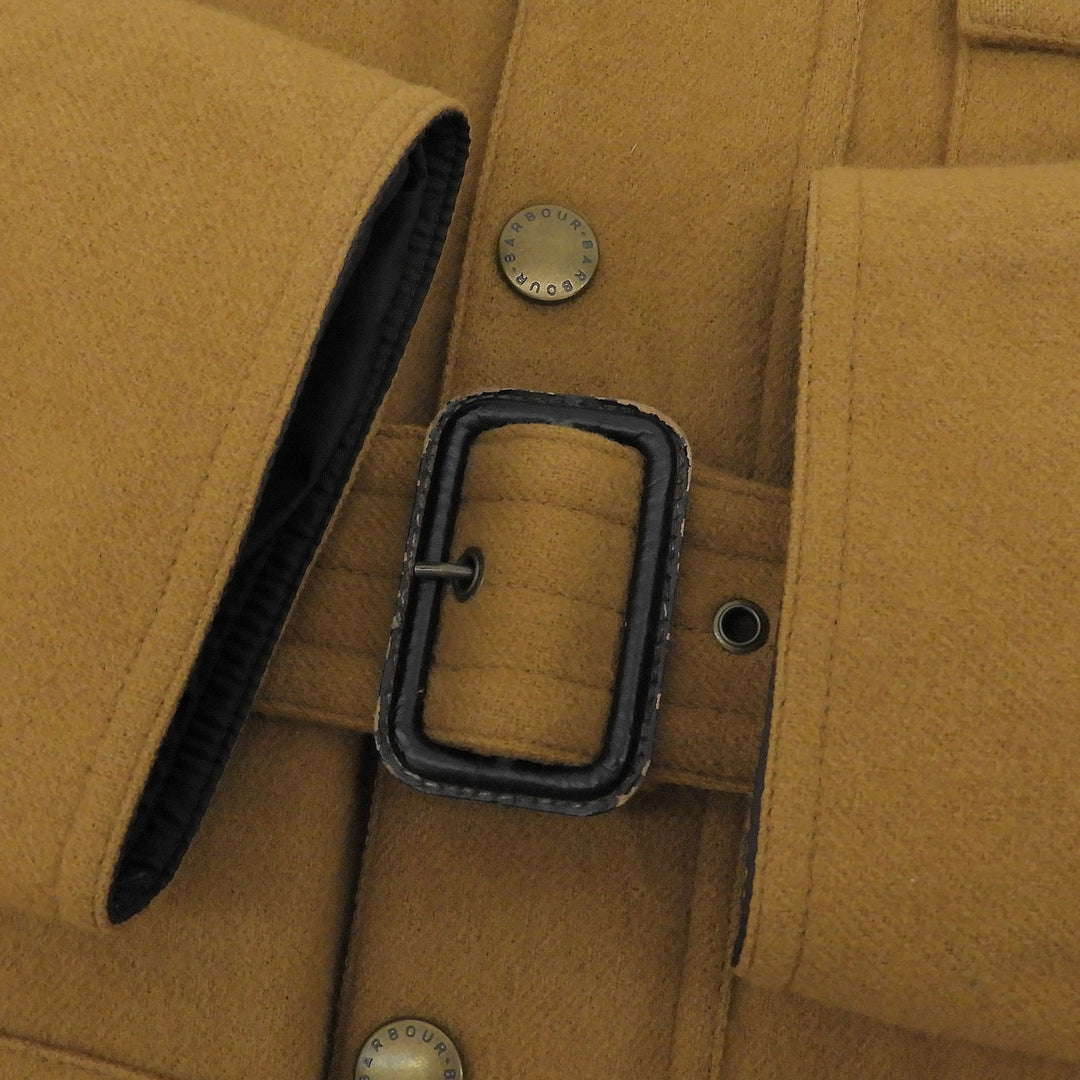 Great Barbour coat SOLWAY ZIPPER SL Belt is removable wool Women 34 MWO0220BE51