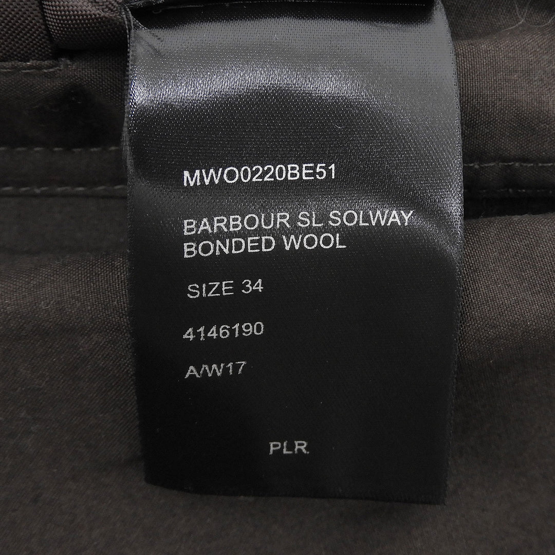 Great Barbour coat SOLWAY ZIPPER SL Belt is removable wool Women 34 MWO0220BE51