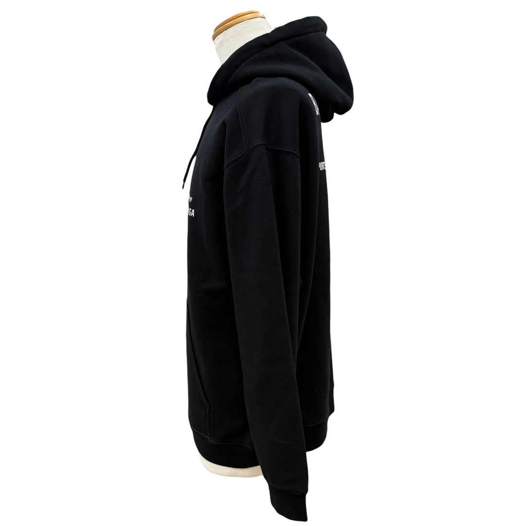 Great BALENCIAGA hoodie WFP Logo Hoodie, Fleece-Lined Pullover black M 600583