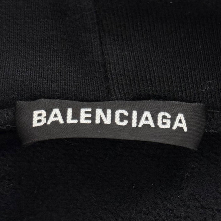Great BALENCIAGA hoodie WFP Logo Hoodie, Fleece-Lined Pullover black M 600583