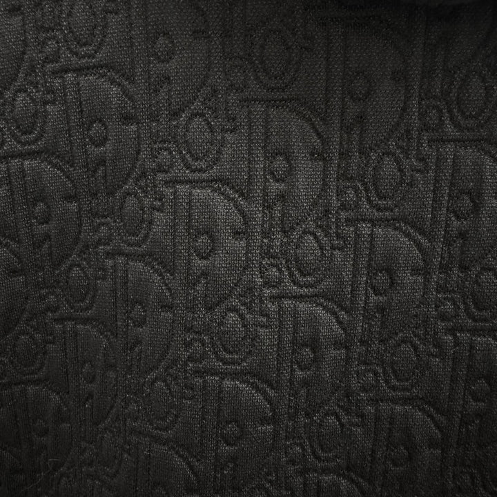 Excellent DIOR hoodie Oblique embossed all-over print pullover hoodie black