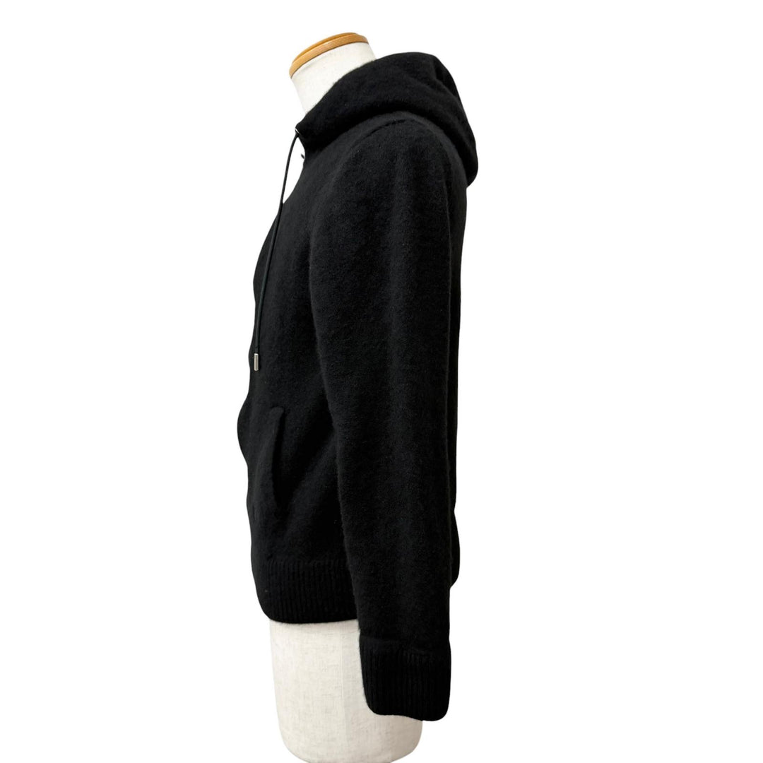 Great DIOR hoodie CD logo embroidery zip black cashmere mens XXL 113M200AT223
