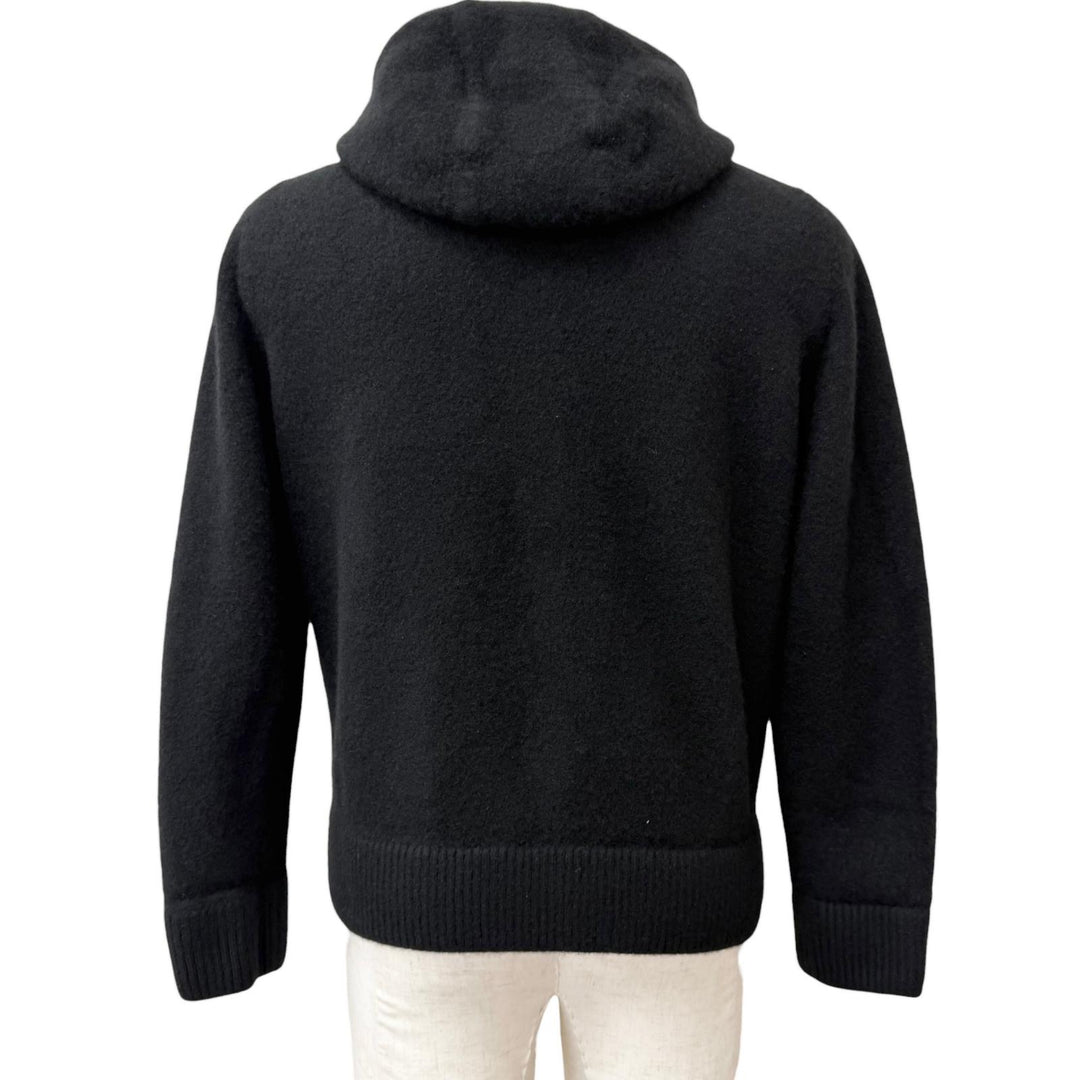 Great DIOR hoodie CD logo embroidery zip black cashmere mens XXL 113M200AT223