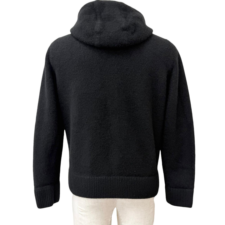 Great DIOR hoodie CD logo embroidery zip black cashmere mens XXL 113M200AT223