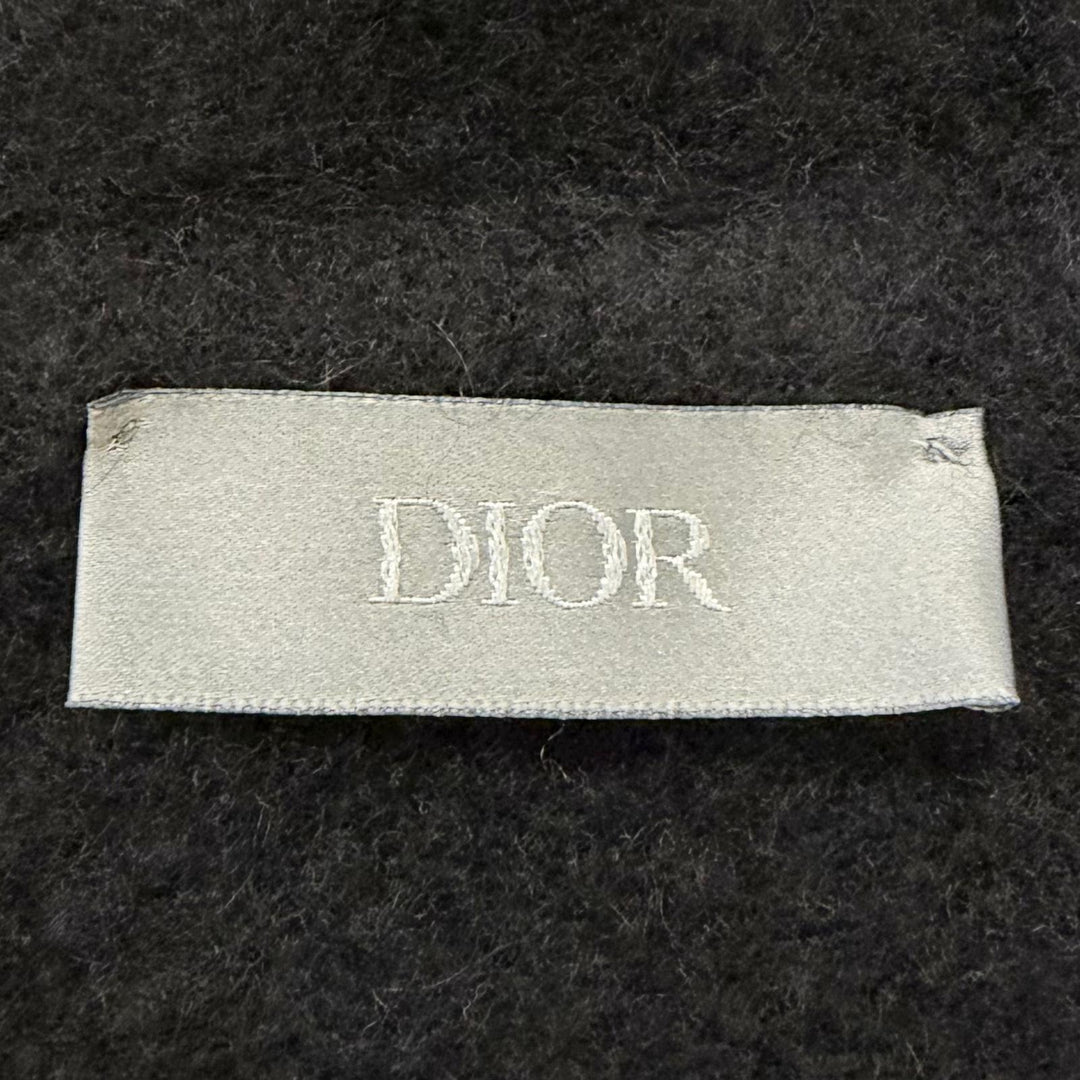 Great DIOR hoodie CD logo embroidery zip black cashmere mens XXL 113M200AT223