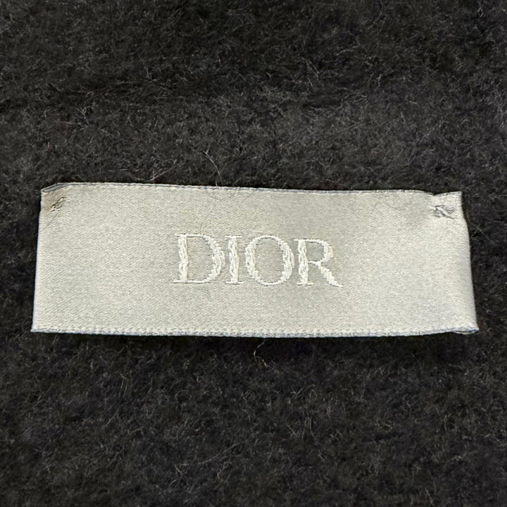 Great DIOR hoodie CD logo embroidery zip black cashmere mens XXL 113M200AT223