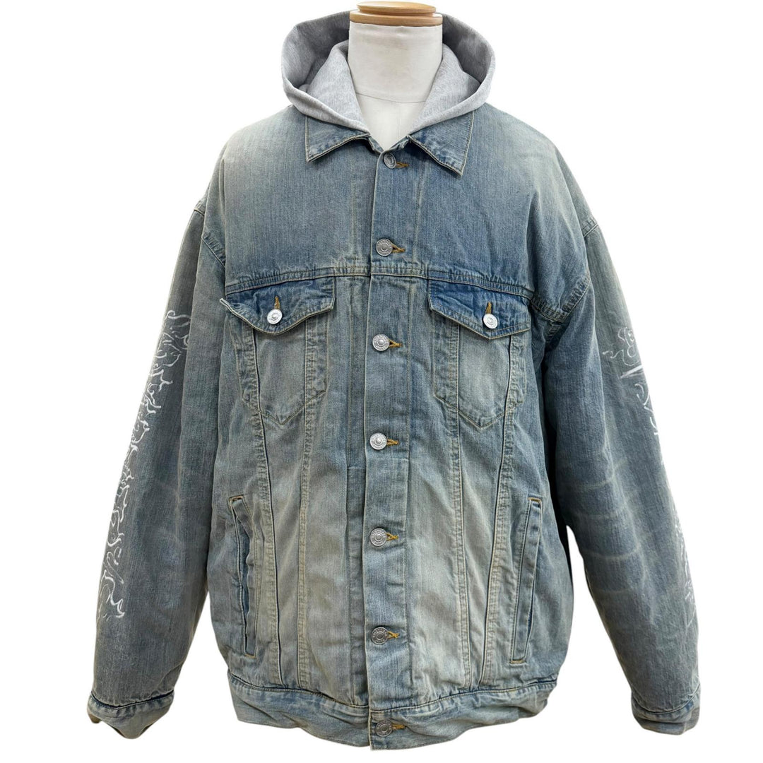 Excellent BALENCIAGA Denim Jacket DIY Metal Outline Indigo cotton mens 1 773805